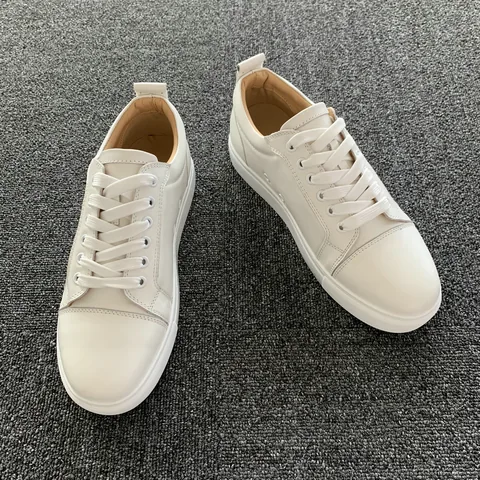 Genuine Men’s Leather White Sole Trainers