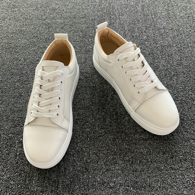 Genuine Men’s Leather White Sole Trainers