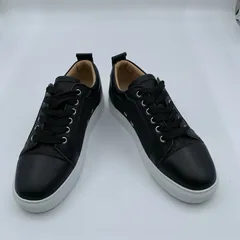 Black Leather Mesh Panel Trainers image 3