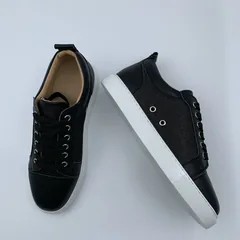 Black Leather Mesh Panel Trainers image 5
