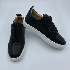 Black Leather Trainers image 4