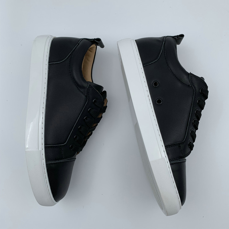 Black Leather Trainers image 5