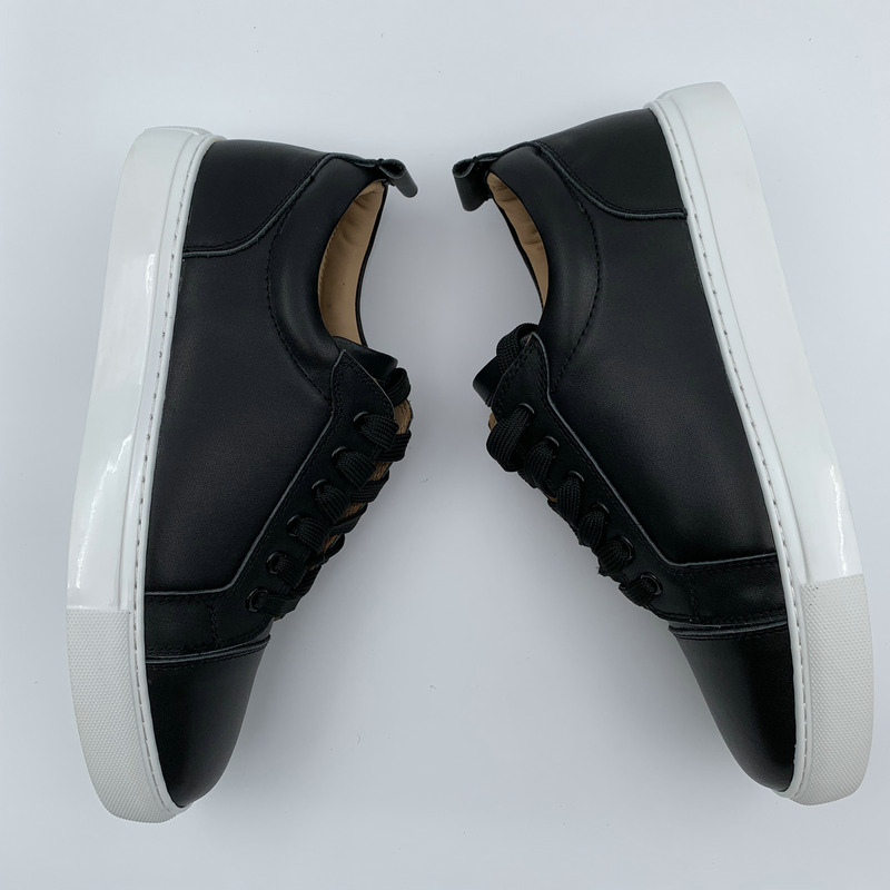 Black Leather Trainers image 7