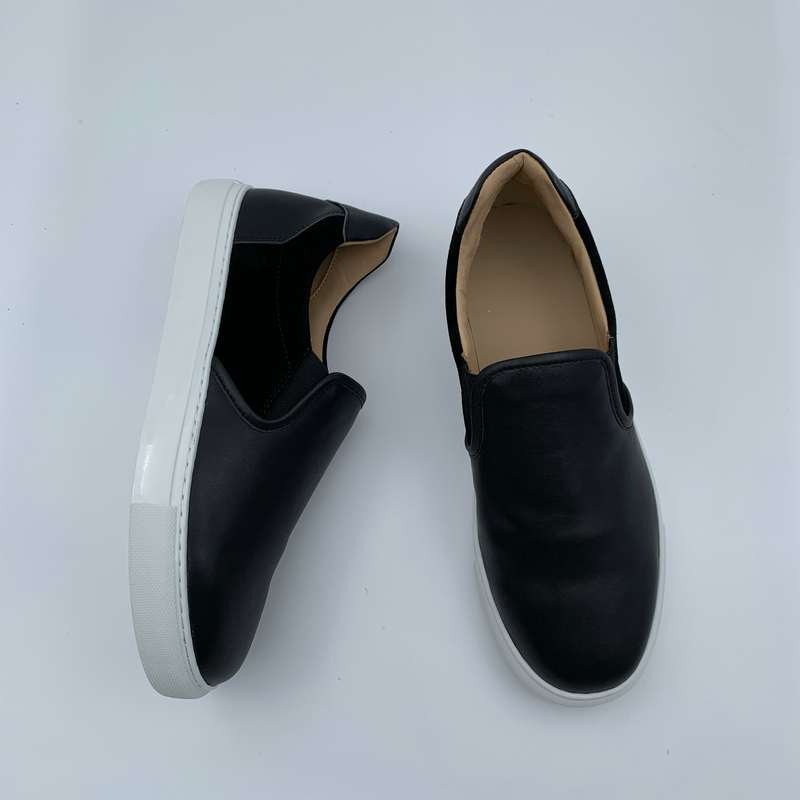 Black Leather&Suede Panel Casual Shoes image 6