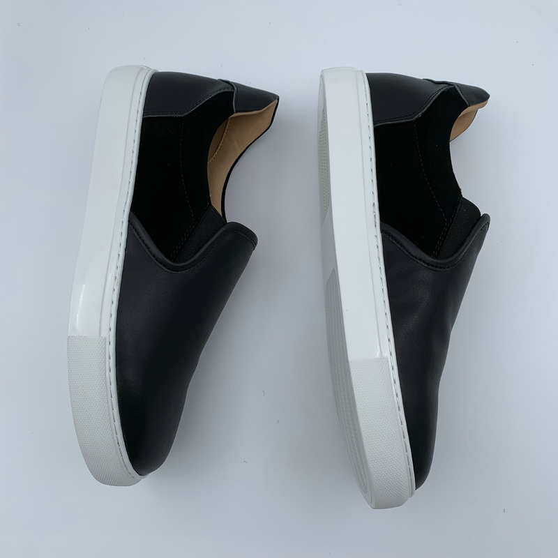 Black Leather&Suede Panel Casual Shoes image 7