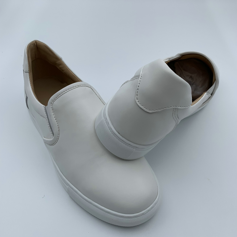 White Leather Casual Shoes image 4