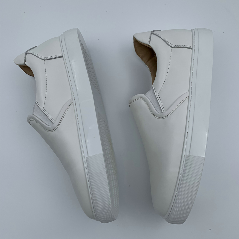 White Leather Casual Shoes image 7