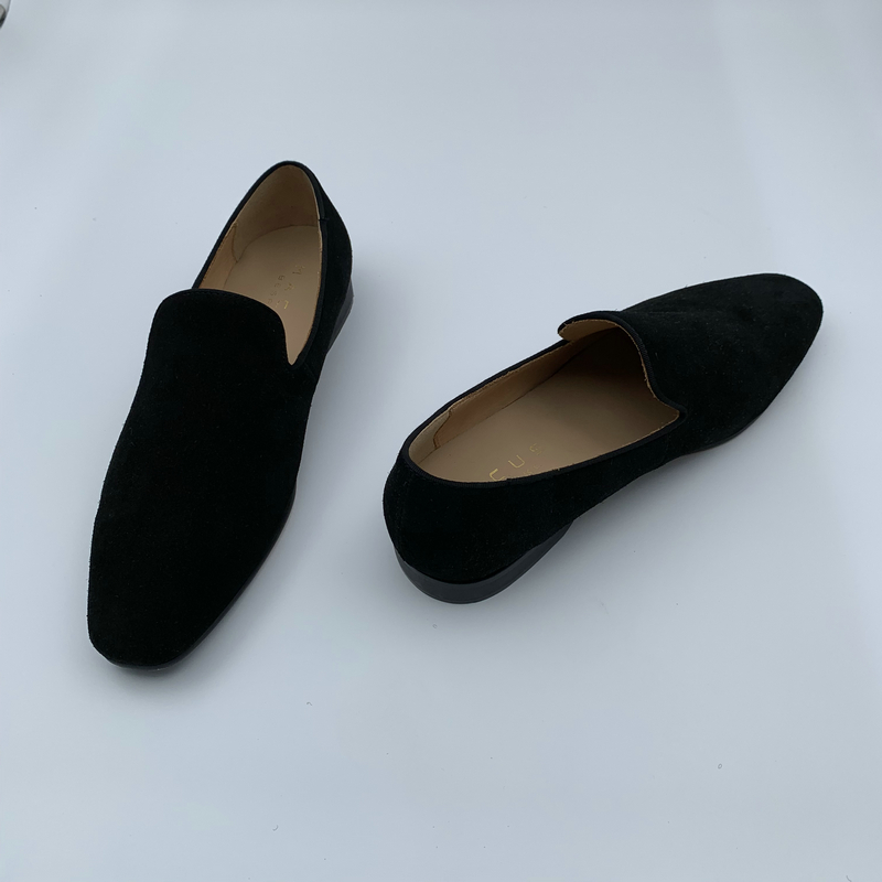 Black Suede Plain Loafers image 5