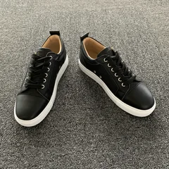 Black Leather Mesh Panel Trainers image 1