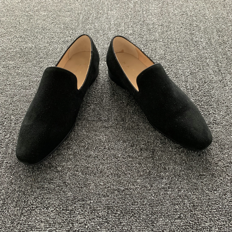 Black Suede Plain Loafers