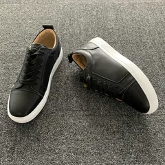 Black Leather Trainers image 1