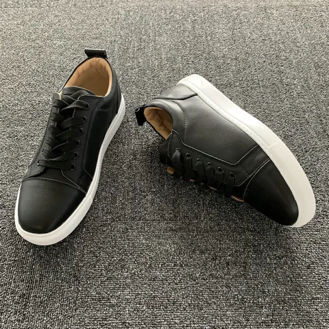 Black Leather Trainers