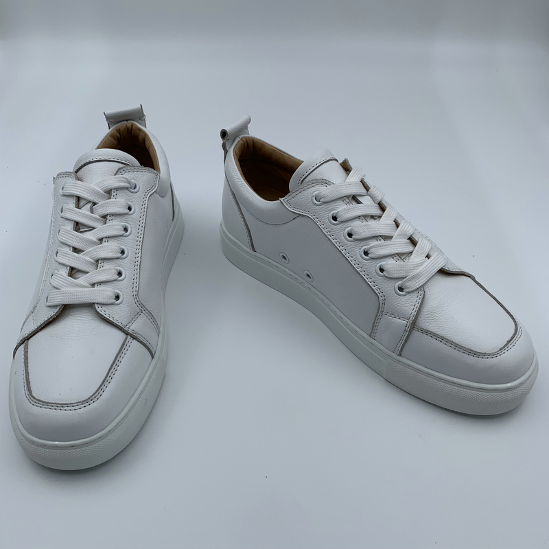 Custom Casual Mens White Leather Trainers image 7