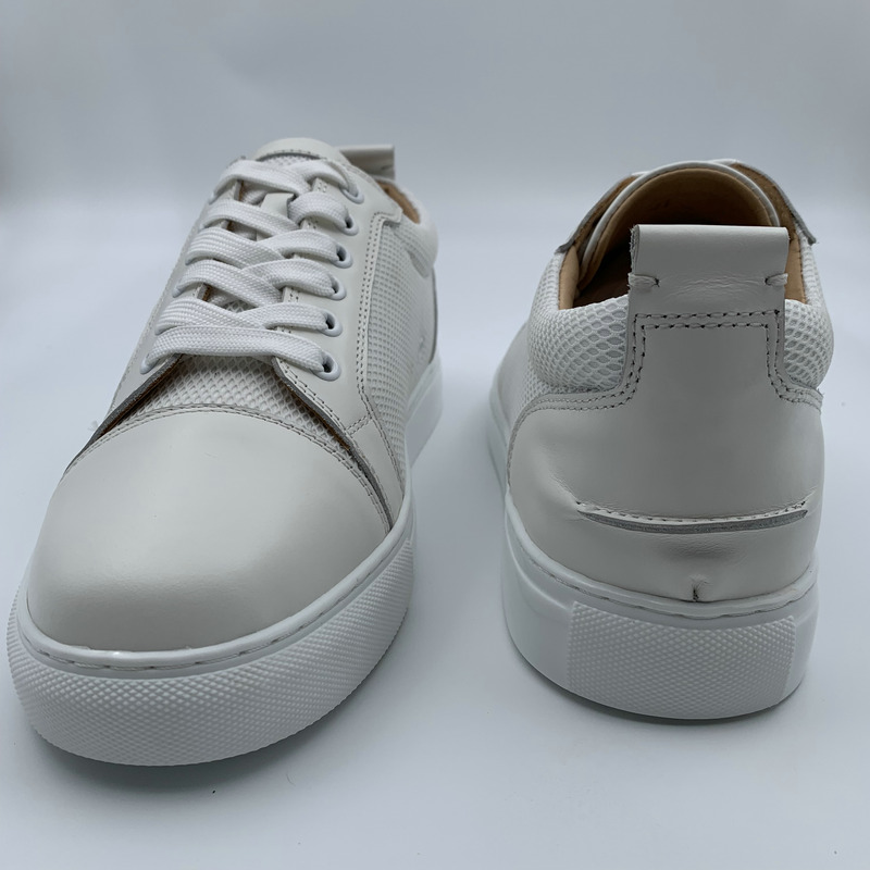 White Leather Mesh Panel Trainers image 2
