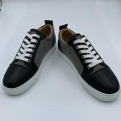 Black Leather Fabric Trainers image 6