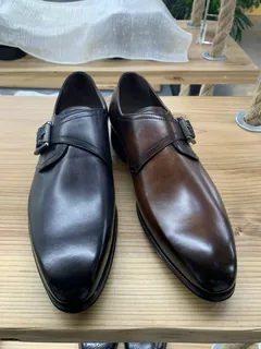 Genuine Leather Mens Monk Shoes image 1