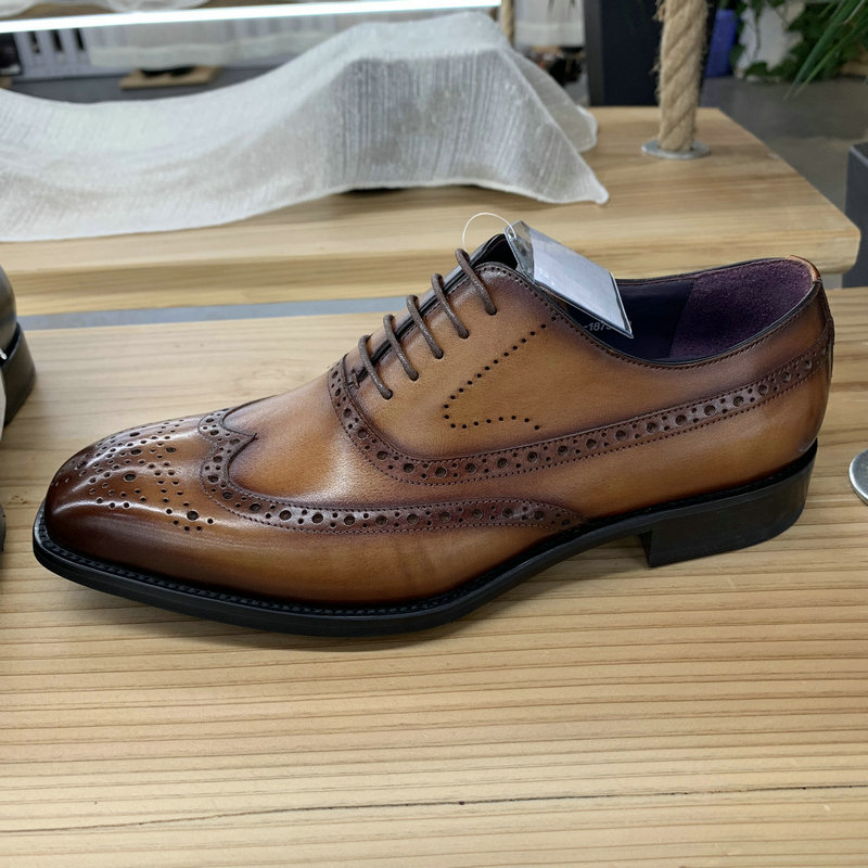 Mens Brogue Leather Shoes High Quality image 3