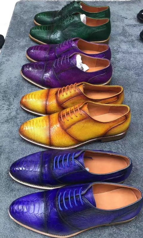 Goodyear Welt Construction Custom Alligator Men Shoes
