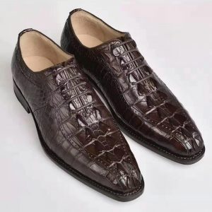Elegant Goodyear Welted Men Crocodile Shoes
