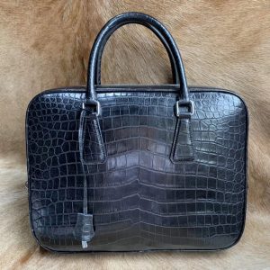 Business Handbag Crocodile Genuine Leather