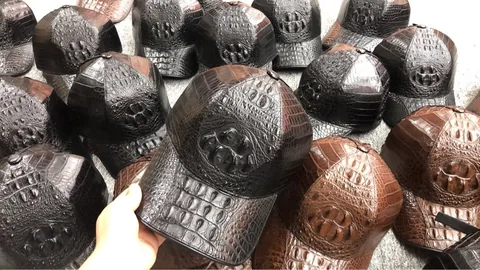 Crocodile Leather Baseball Cap TMBAH12004