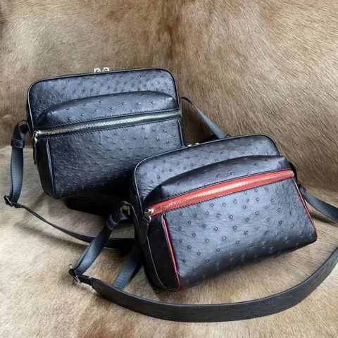 Real Ostrich Skin Men Casual Bag XMBOB12015