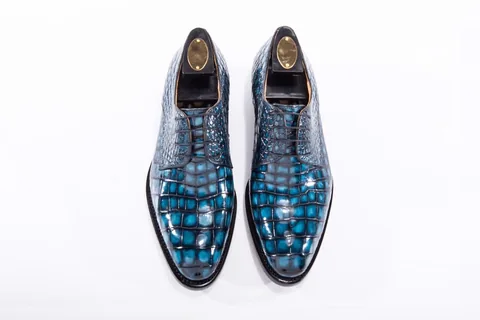 Men’s Dress Derby Shoes Crocodile Skin BMBAS12020