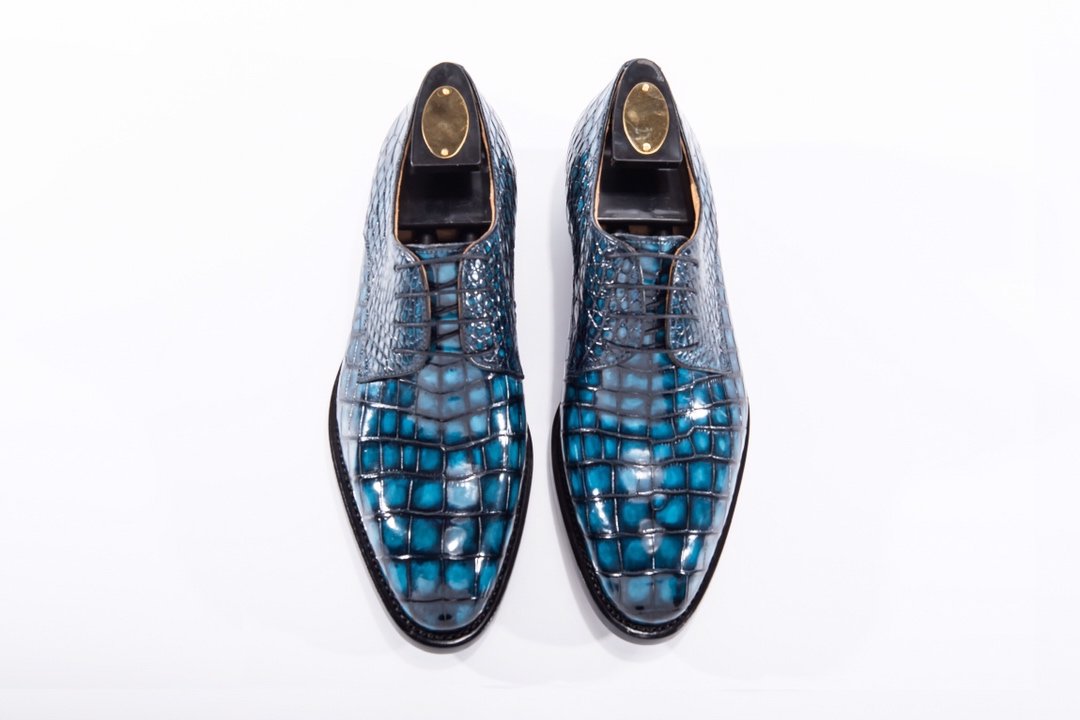 Men’s Dress Derby Shoes Crocodile Skin BMBAS12020