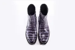 Scale-Patterned Side-Zip Ankle Boots BMPAS12025 image 1