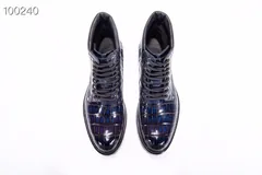 Men’s Crocodile Leather Winter Lace up Classic Boots BMBAS12027 image 1