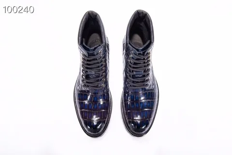 Men’s Crocodile Leather Winter Lace up Classic Boots BMBAS12027