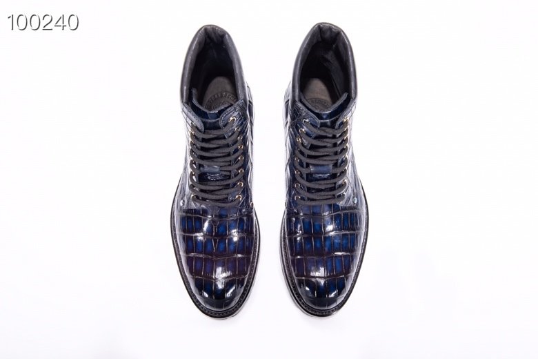 Men’s Crocodile Leather Winter Lace up Classic Boots BMBAS12027
