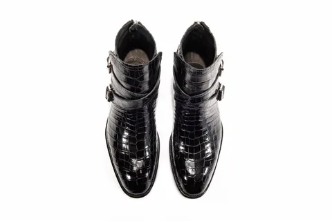 Genuine Crocodile Double Monk Strap Boot BMBAS12032