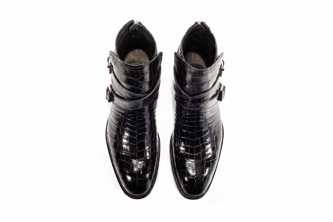 Genuine Crocodile Double Monk Strap Boot BMBAS12032