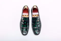 Retro Scale-Patterned Loafers BMGAS12034 image 1