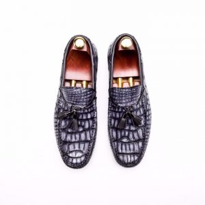Real Crocodile Leather Tassel Loafers Crocodile Print Shoes BMGAS12035