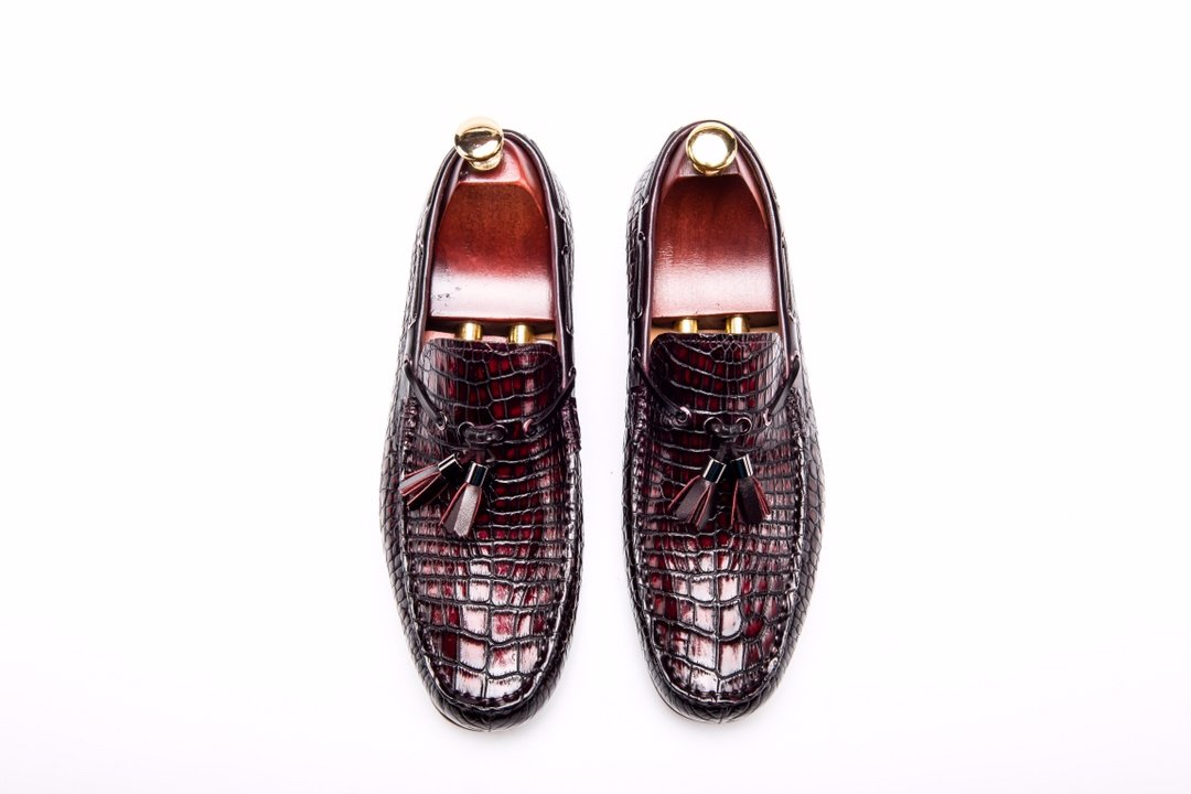 Men’s Genuine Crocodile Tassel Loafers BMBAS12037