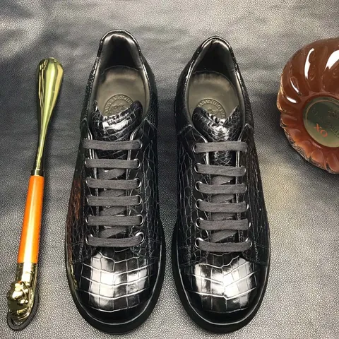 Men’s Crocodile Exotic Lace Up Sneaker BMBAS12045