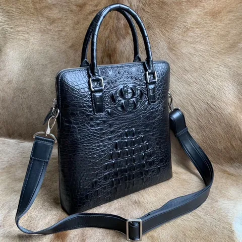 Crocodile Leather Portrait Briefcase XMBAB12018