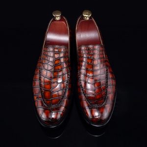 Crocodile Slip On Shoes Casual Leather Shoes