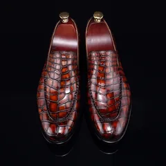 Crocodile Slip On Shoes Casual Leather Shoes BMBAS12049 image 1