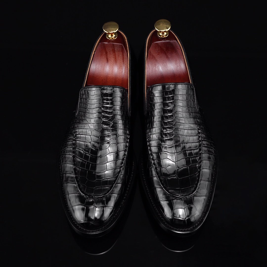 Crocodile Print Loafers Fashion Shoes BMBAS12050