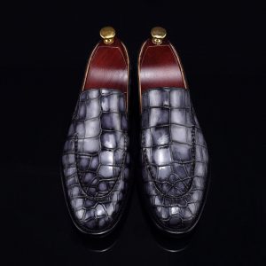 Crocodile Mens Loafers Leather Luxury Shoes