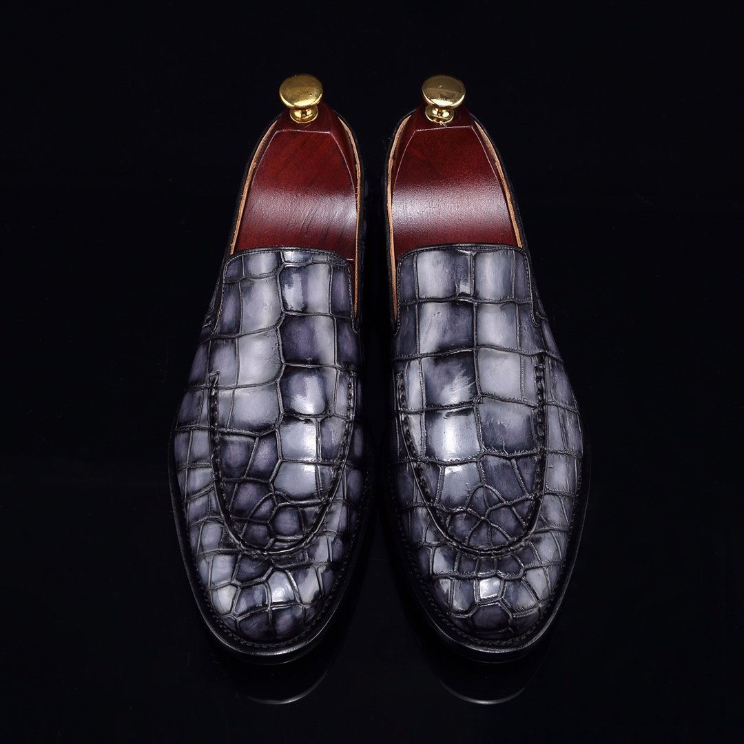 Crocodile Mens Loafers Leather Luxury Shoes BMGAS12051