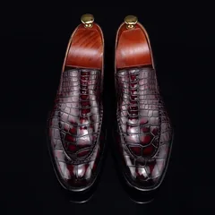 High-End Croc Leather Loafer Flat Shoes BMBAS12052 image 1
