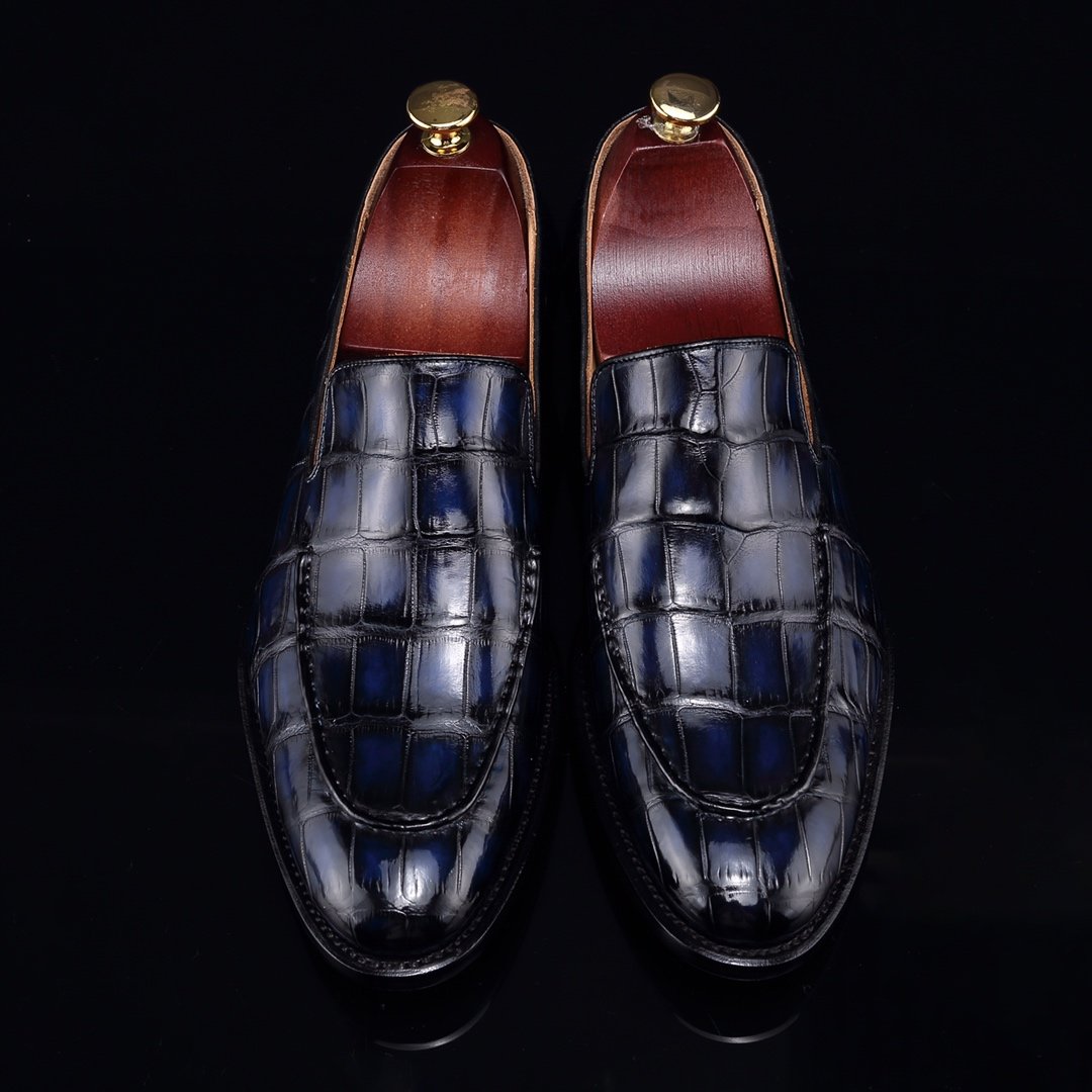 Handcrafted Croc Leather Penny Loafer BMBAS12053