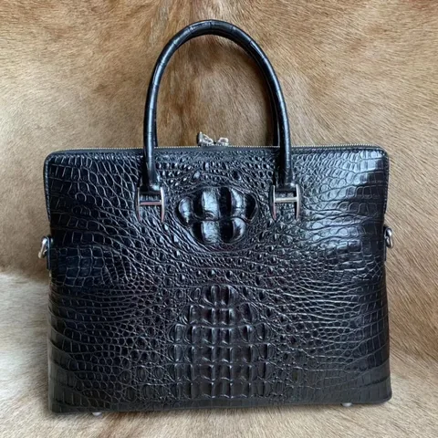 Large Crocodile Leather Laptop Bag XMBAB12019