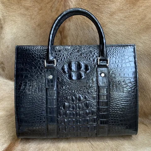 Crocodile Leather Compartment Briefcase XMBAB12022