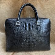 Genuine Crocodile Bone Leather Briefcase