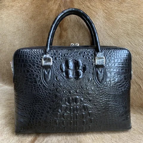 Genuine Crocodile Bone Leather Briefcase XMBAB12026